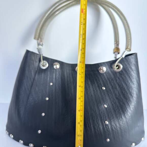 Upcycled Tire Bag Y2K Grunge Goth Biker Rubber Purse + Coin Pouch - Picture 8 of 11